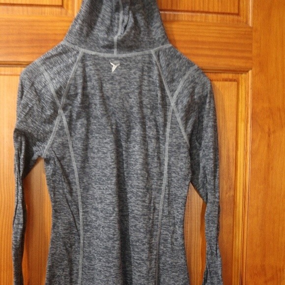 Old Navy Active Blue Gray Heathered Long Sleeve Semi-Fitted Top Medium - Picture 6 of 10